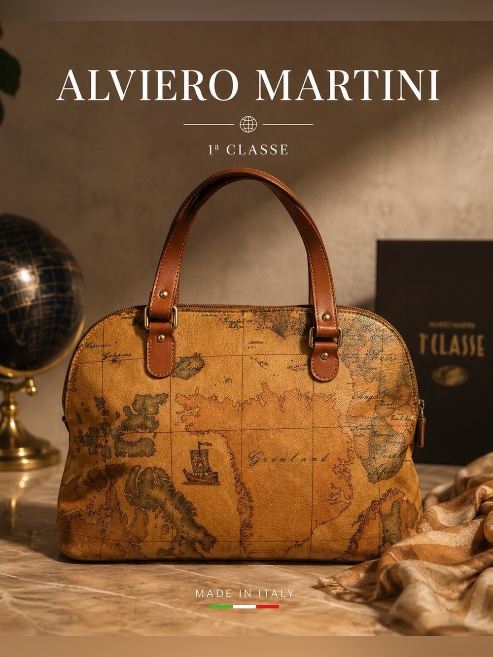 Alviero Martini 1ª Classe Geo Classic Vintage Italian Luxury Satchel